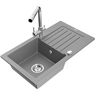 MEXEN Pablo granite sink with mixer Duero, grey - Granite Sink