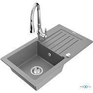 MEXEN Pablo granite sink with mixer Savita, grey - Granite Sink