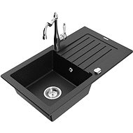 MEXEN Pablo granite sink with mixer Carla, black/silver - Granite Sink