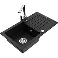 MEXEN Pablo granite sink with mixer Rita, black II - Granite Sink