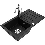 MEXEN Pablo granite sink with mixer Carla, black - Granite Sink