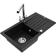 MEXEN Pablo granite sink with mixer Duero, black - Granite Sink