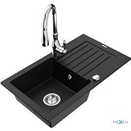 MEXEN Pablo granite sink with mixer Savita, black - Granite Sink