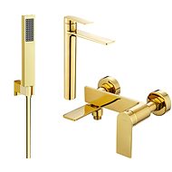 MEXEN Zero SET basin + bath mixer with accessories R02, gold 71113R02-50 - Tap