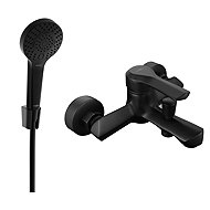 MEXEN Saber R05 bath mixer with shower set, black (7213R05-70) - Tap