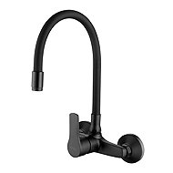 INVENA Wall-mounted mixer VERSO black flexible, black (BC-82-E44-L) - Tap