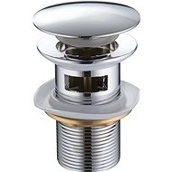 MEXEN Handle-stopper with overflow, round, chrome - Sink Waste Outlet