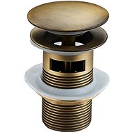 MEXEN Handle stopper with overflow, round, antique bronze - Sink Waste Outlet
