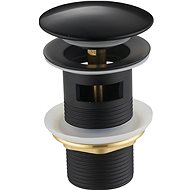 MEXEN Handle-stopper with overflow, round, black - Sink Waste Outlet
