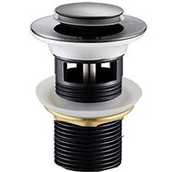 MEXEN Handle-stopper with overflow small round, black (79925-70) - Sink Waste Outlet