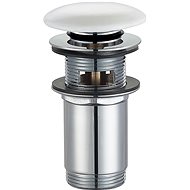 OMNIRES Crank handle stopper for washbasin with or without overflow white gloss - Sink Waste Outlet