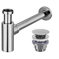 REA Washbasin trap with click-clack outlet, chrome - Siphon