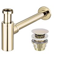 REA Washbasin trap with click-clack outlet, gold - Siphon
