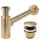 REA Washbasin trap with click-clack outlet, brushed gold - Siphon