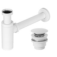 REA Washbasin trap with click-clack outlet, white - Siphon
