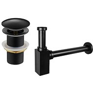 MEXEN Washbasin trap with click-clack outlet without overflow, black - Siphon
