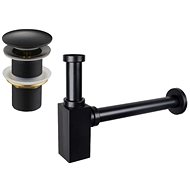 MEXEN Washbasin trap with click-clack outlet without overflow, old black - Siphon