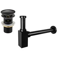 MEXEN Washbasin trap with click-clack spout with overflow, old black - Siphon