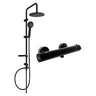 MEXEN Carl shower column including Kai thermostatic shower mixer, black ( 77100240-70 ) - Shower Set