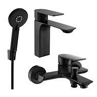 Mexen Alexa Set basin + bath mixer with accessories R40, black (71203R40-70) - Tap
