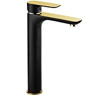 Mexen Alfa high basin mixer, black/gold (745710-75) - Tap