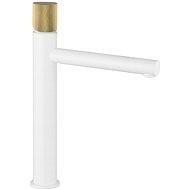 Mexen Elba One basin mixer high white/gold (74111-25) - Tap