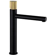 Mexen Elba One high basin mixer, black/gold (74111-75) - Tap