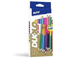 MFP DUOLO Double-Sided Triangular Pencils with Sharpener 12 pcs / 24 Colours - Coloured Pencils