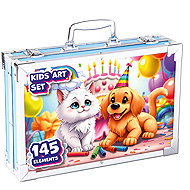 MG Art Suitcase Pets Painting Set for Kids 145 pcs, pink - Art Supplies