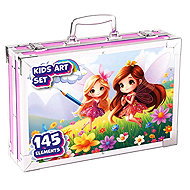 MG Art Suitcase Fairy Painting Set for Kids 145 pcs, pink - Art Supplies