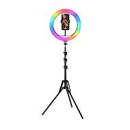 MG Selfie RGB round + tripod 2.1 m, black - LED Light