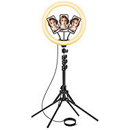 MG Ring Lamp Selfie round + tripod 2,1 m, black - LED Light