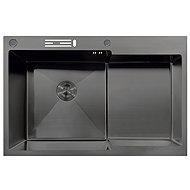MIXXUS MH7849L-HK Graphite Stainless steel sink with trap, graphite - Stainless Steel Sink
