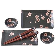 Made in Japan Sushi set Black & Pink Sakura MIJ 6 pcs - Dish Set