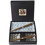 Made In Japan Sushi set Navy &amp; White UME Design 6 pcs - Dish Set