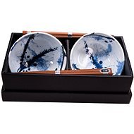 Made In Japan Set of Blue & White Bowl Set with Chopsticks 350ml 2pcs - Bowl Set