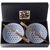 Made In Japan Starburst Design Bowl Set with Chopsticks 400ml 2pcs - Bowl Set