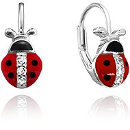 MINET Children's silver earrings Ladybug inlaid with cubic zirconia (Ag 925/1000, 2,15 g) - Earrings