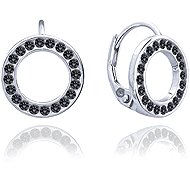 MINET Silver earrings Rings with black zircons (Ag 925/1000, 1,95 g) - Earrings