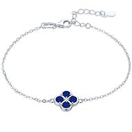 MINET Silver Four-Leaf Clover Bracelet with Lapis (Ag 925/1000, 1.85g) - Bracelet