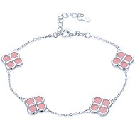 MINET Silver Bracelet with Jade Four-Leaf Clovers (Ag 925/1000, 4.5g) - Bracelet