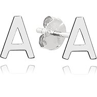 MINET Silver earrings letter "A" (Ag 925/1000, 0,7 g) - Earrings