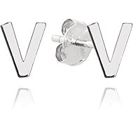 MINET Silver earrings letter "V" (Ag 925/1000, 0,7 g) - Earrings