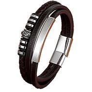 Leather bracelet - brown BXXG901 - 23cm - Bracelet