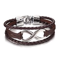 Leather bracelet - infinity brown SLPG1587 - 19 cm - Bracelet