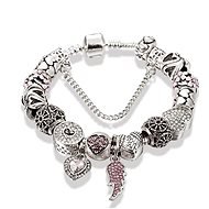 Bracelet in A'la Pandora style - pink leaf 17044-1 - 19cm - Bracelet