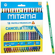 MITAMA Woodfree triangular with rubber, 18 pcs - Coloured Pencils