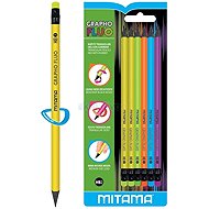 MITAMA, graphite, triangular with rubber Fluo HB (2) / 6 pcs - Pencil