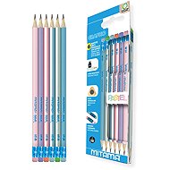 MITAMA Pastel graphite, triangular with rubber HB (No. 2) - pack of 6 - Pencil