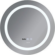 MIXXUS Mirror with LED Lighting, Anti-Fog Function and Clock, MC02-60-Case Plain - Mirror